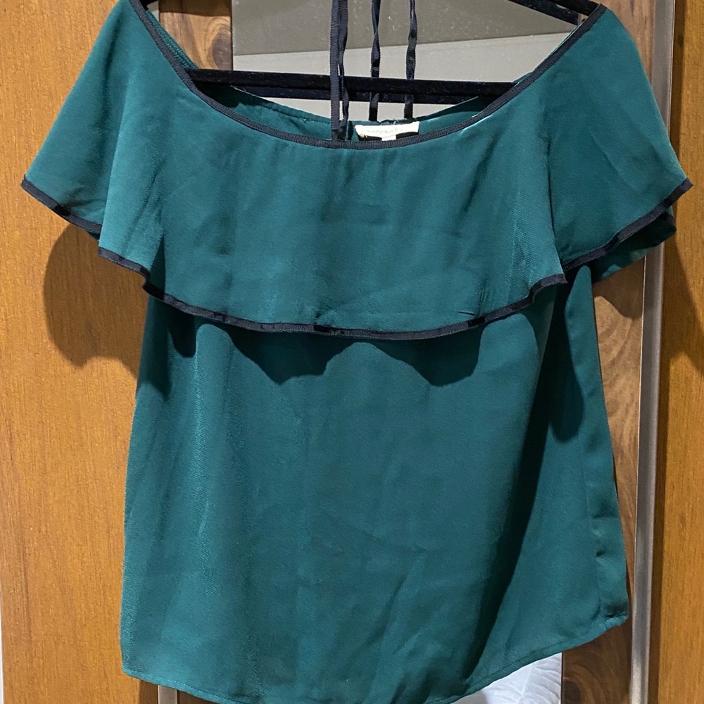 Green off the shoulder top